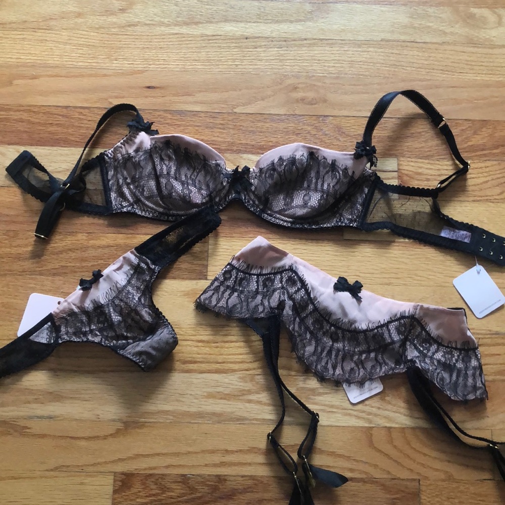 NWT Agent Provocateur 3 Piece Lingerie Set